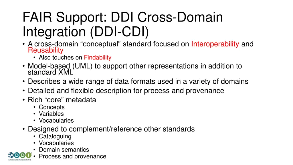 fair support ddi cross domain integration