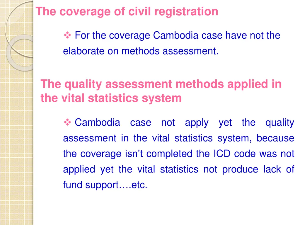 the coverage of civil registration