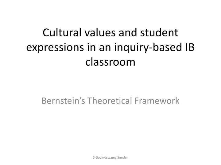 cultural values and student expressions