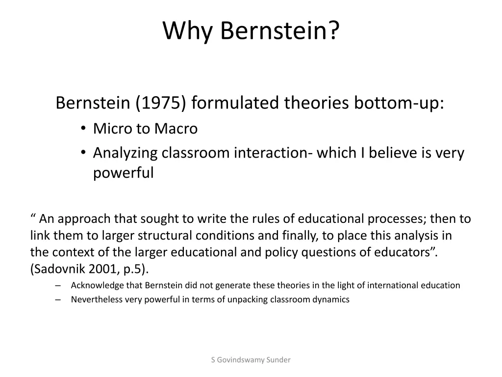 why bernstein