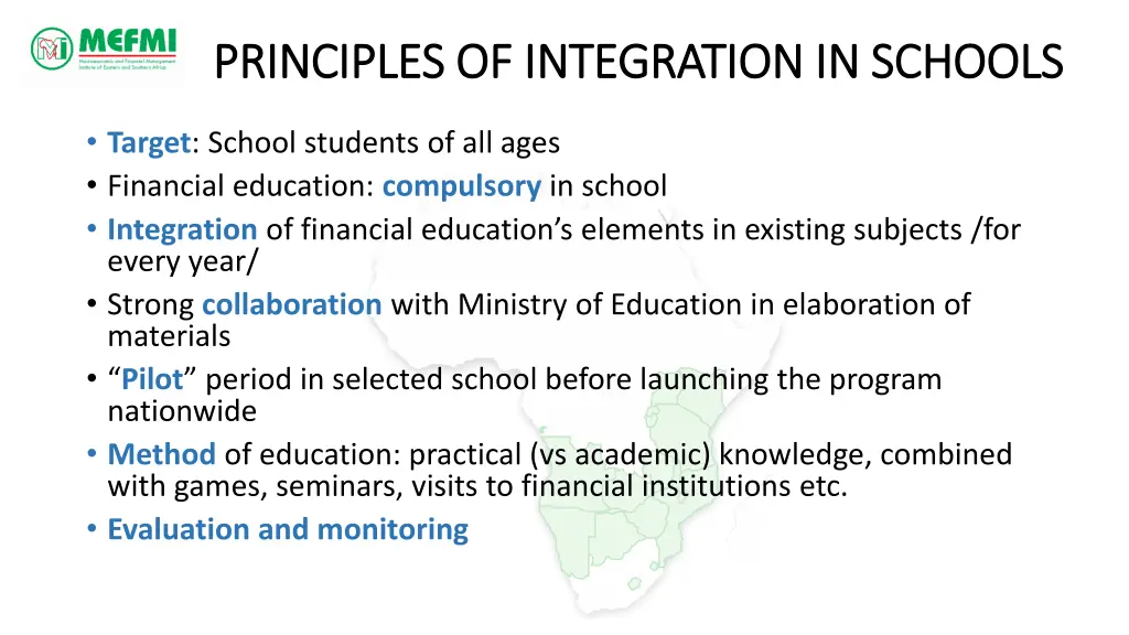 principles of integration in schools principles