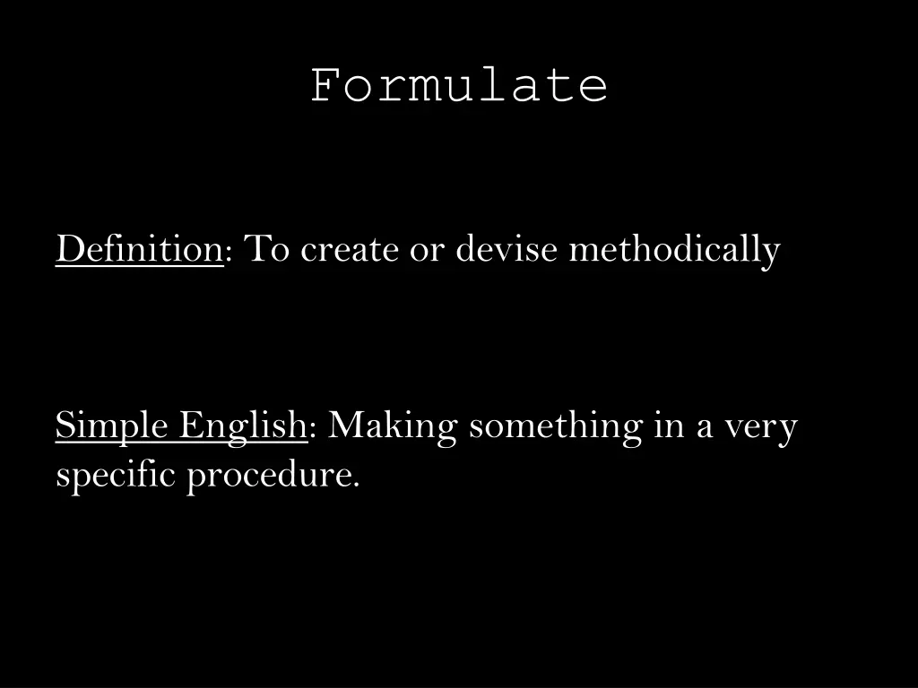 formulate 1