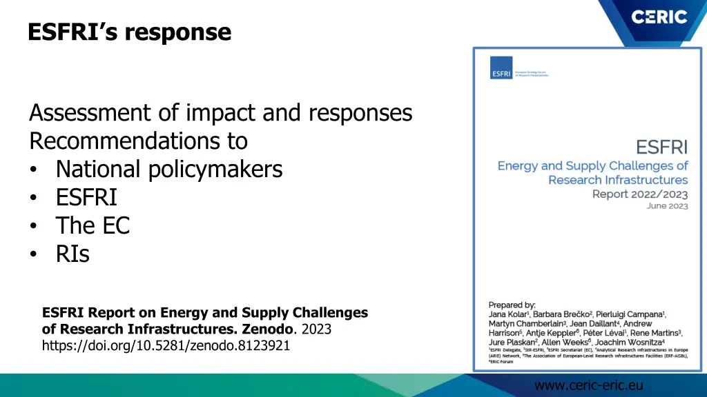 esfri s response