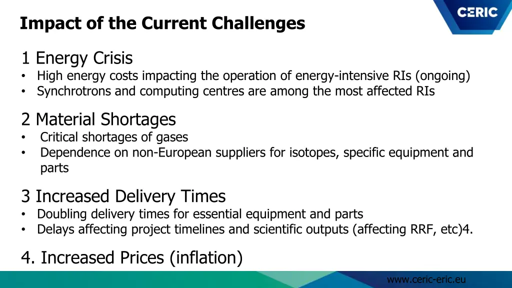 impact of the current challenges