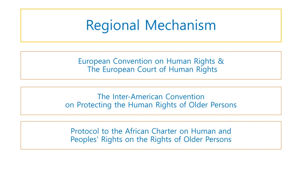 regional mechanism