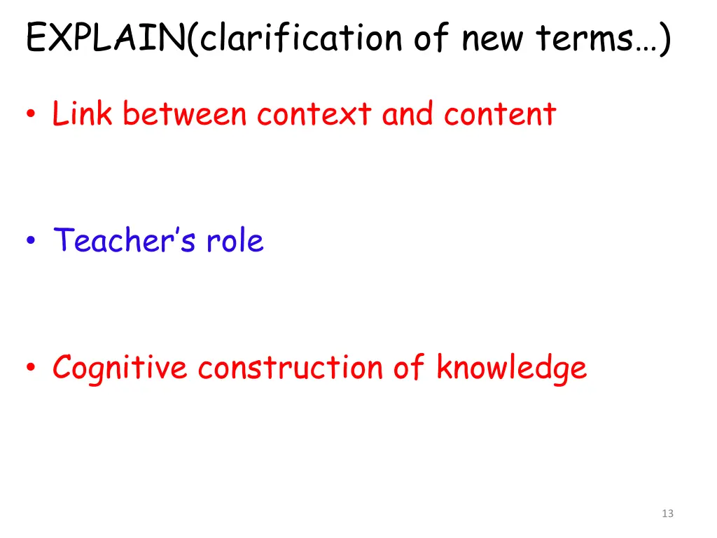 explain clarification of new terms