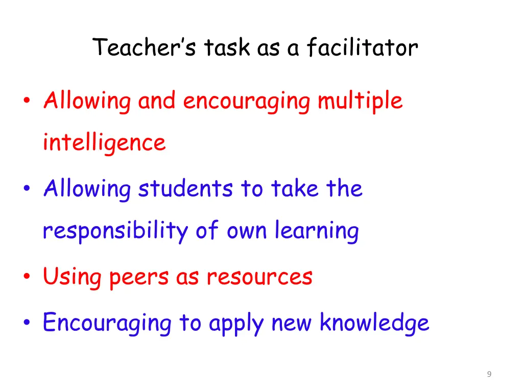 teacher s task as a facilitator