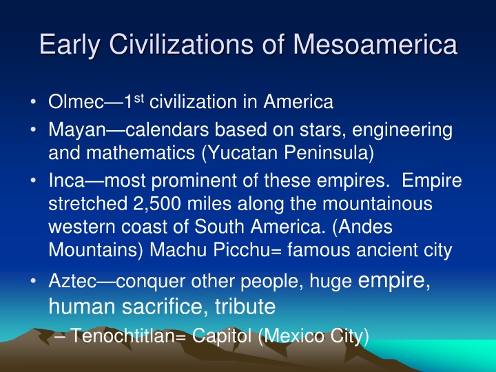 early civilizations of mesoamerica