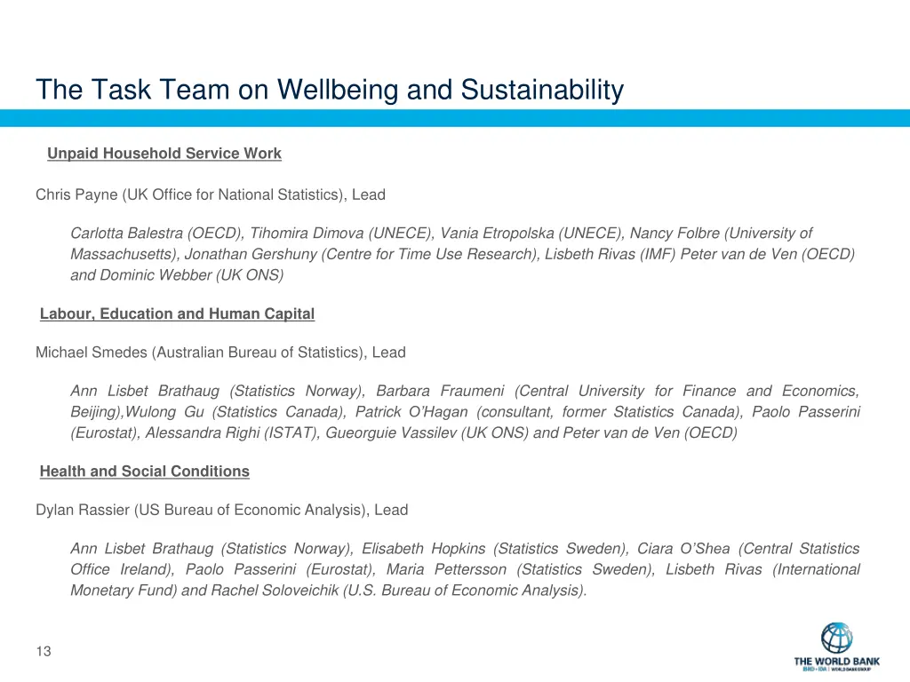 the task team on wellbeing and sustainability 1