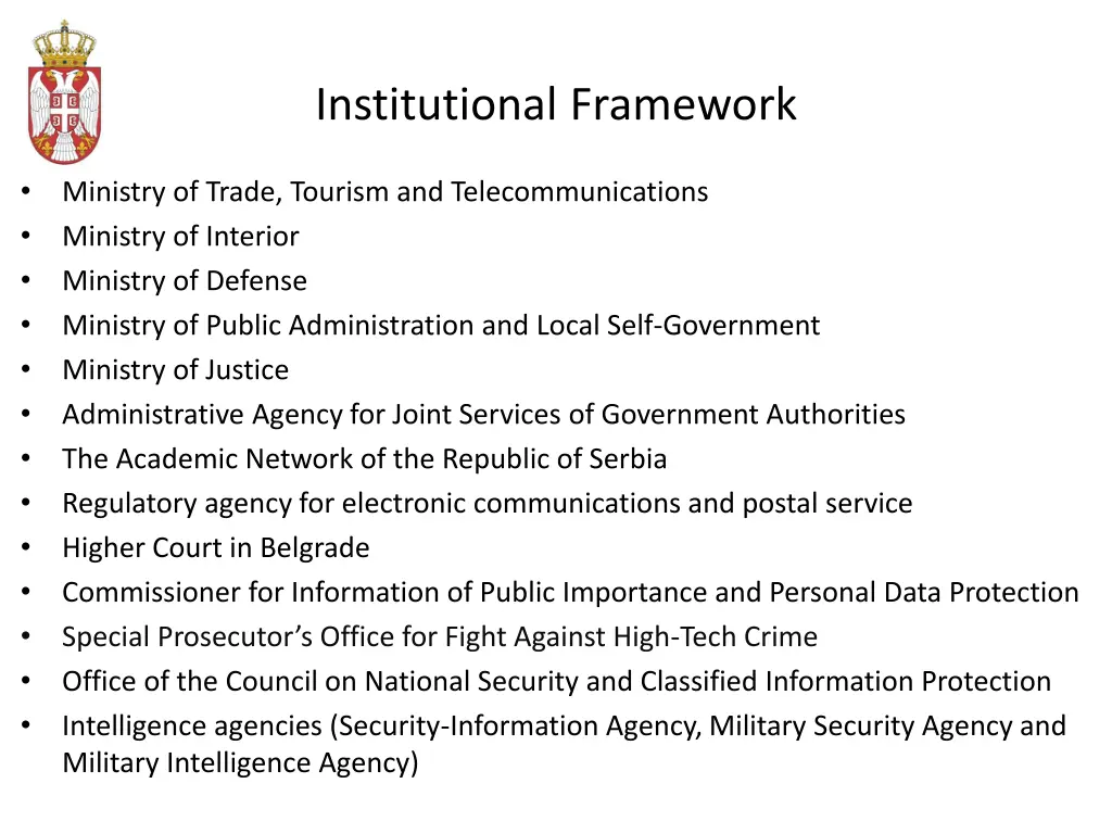 institutional framework