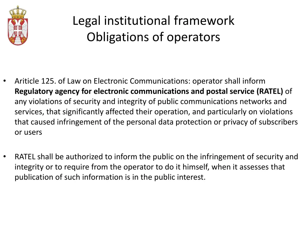 legal institutional framework obligations 1