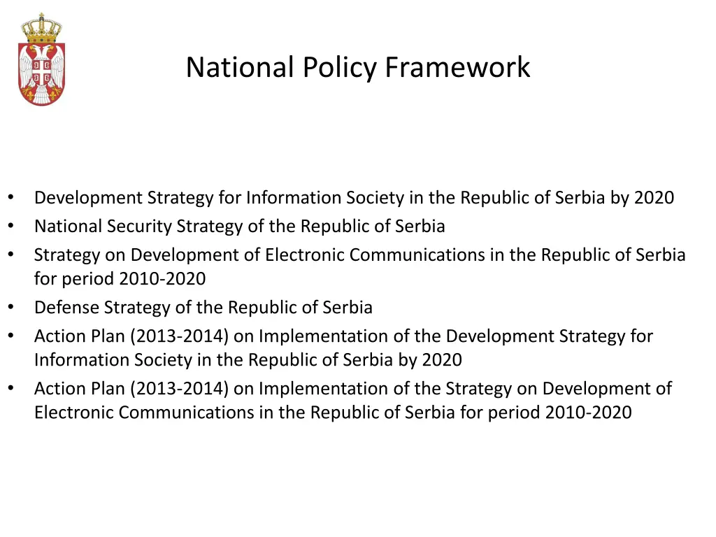 national policy framework