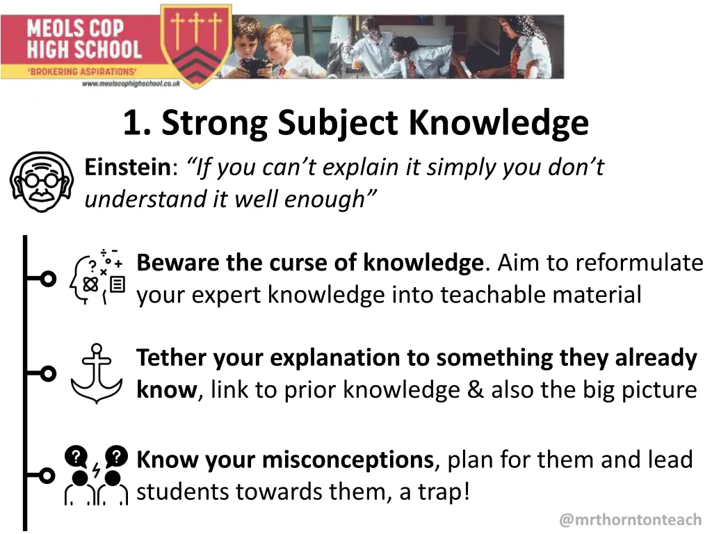 1 strong subject knowledge einstein