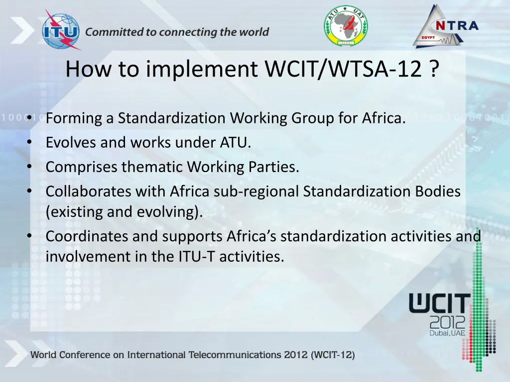 how to implement wcit wtsa 12