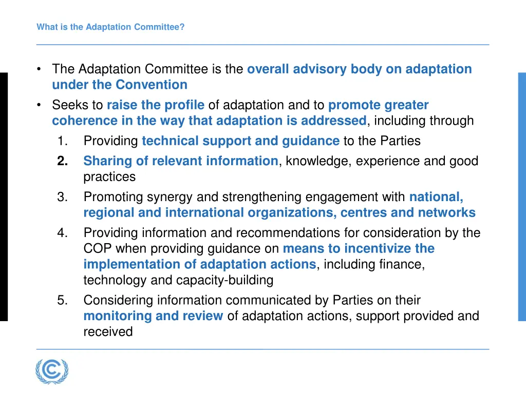 what is the adaptation committee