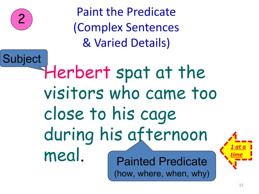 paint the predicate complex sentences varied