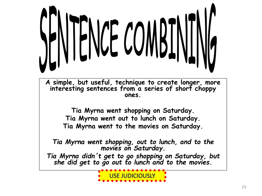 sentence combining