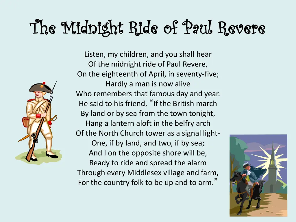 the midnight ride of paul revere the midnight