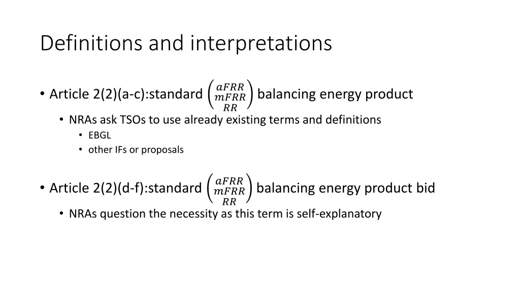 definitions and interpretations