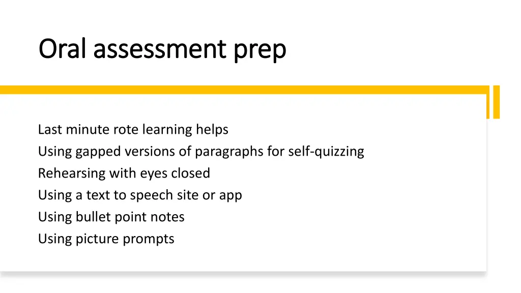 oral assessment prep oral assessment prep