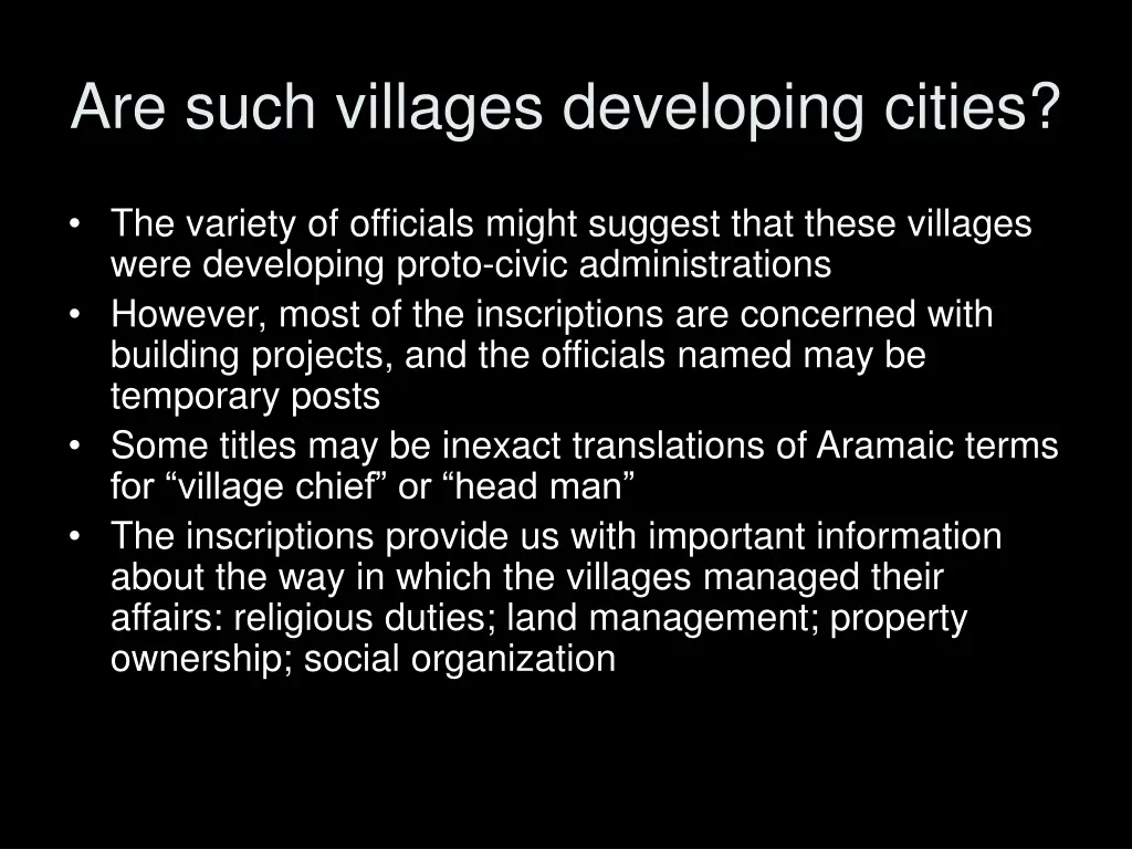 are such villages developing cities