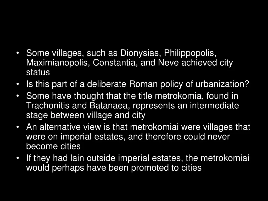 some villages such as dionysias philippopolis