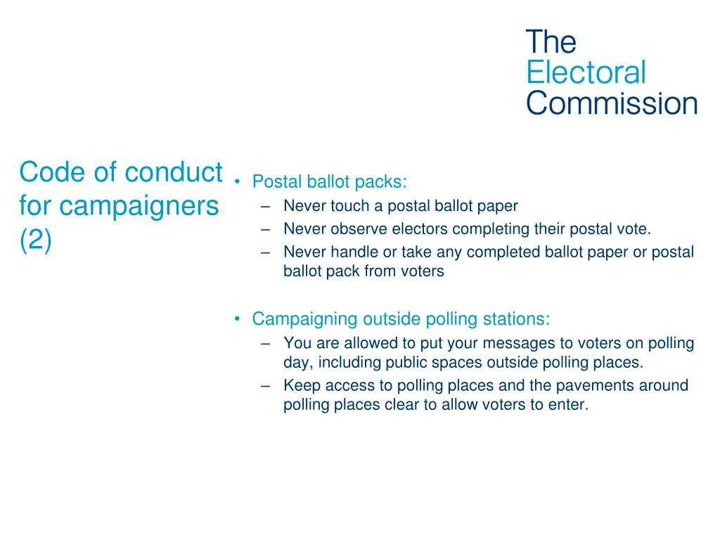 code of conduct for campaigners 2