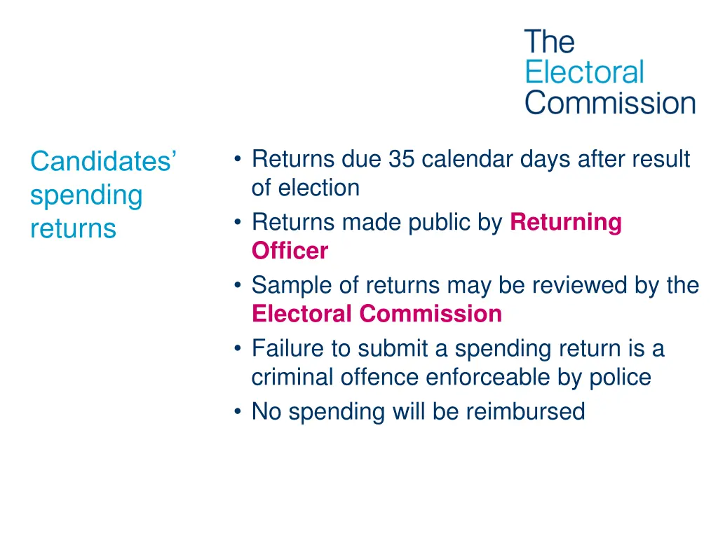 returns due 35 calendar days after result