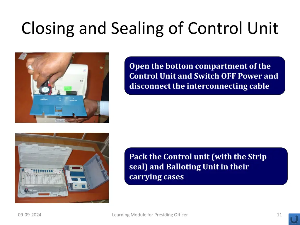 closing and sealing of control unit 2