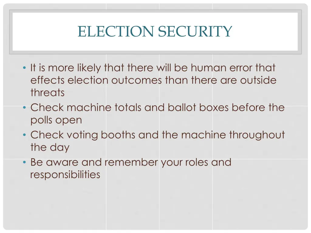 election security