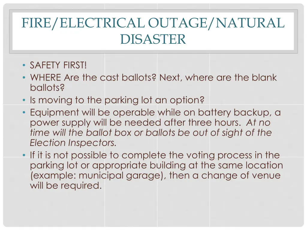 fire electrical outage natural disaster