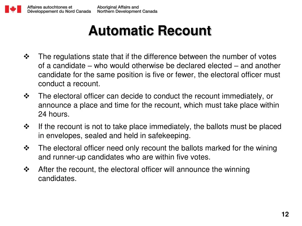 automatic recount