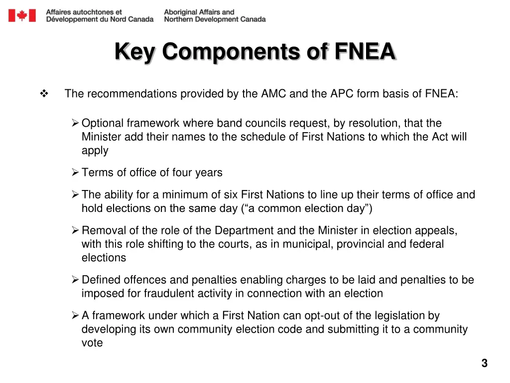 key components of fnea