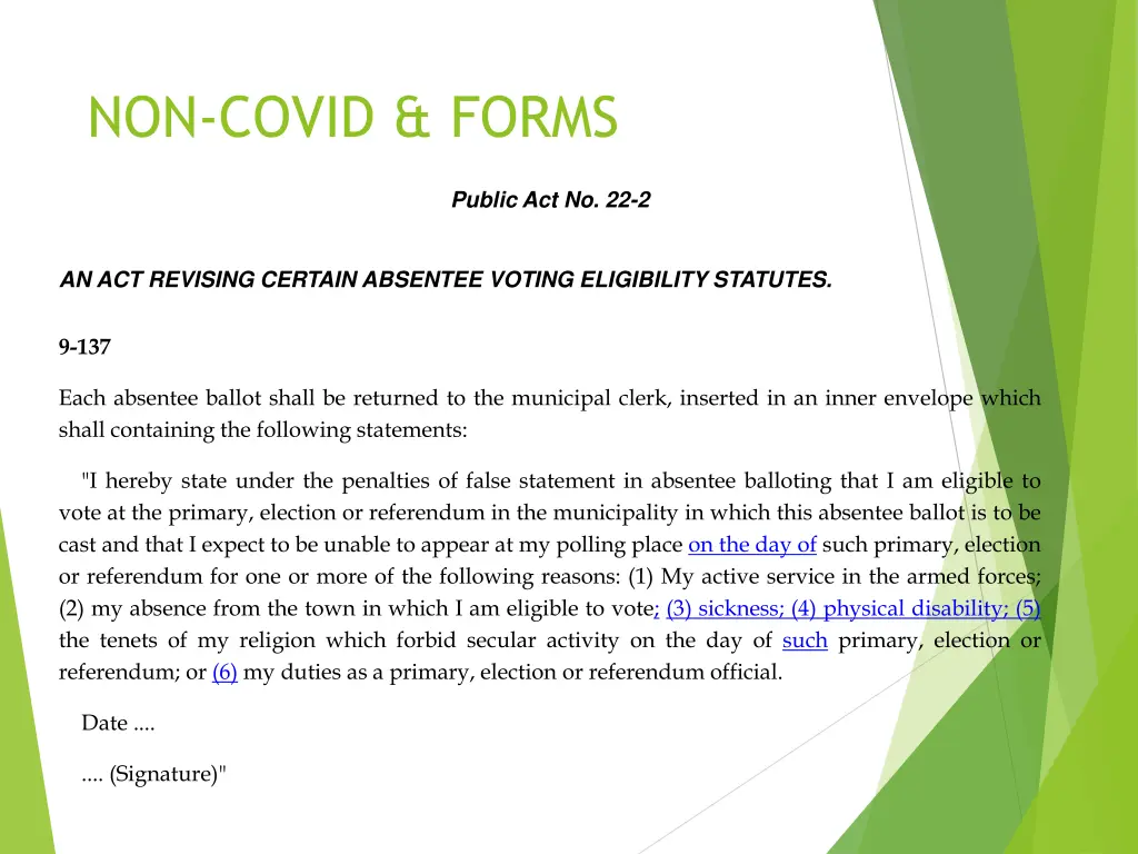 non covid forms 1