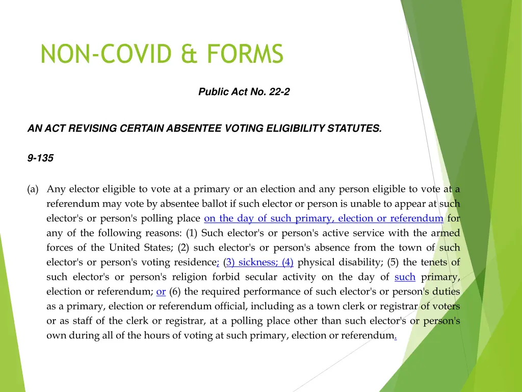 non covid forms