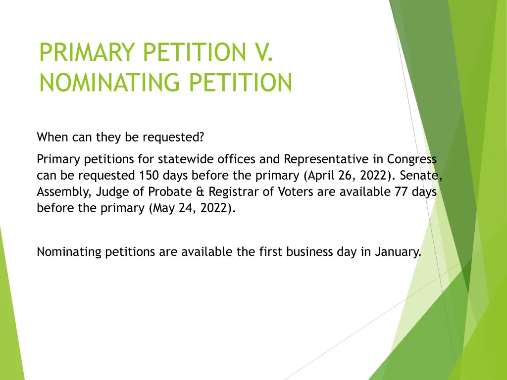 primary petition v nominating petition 1