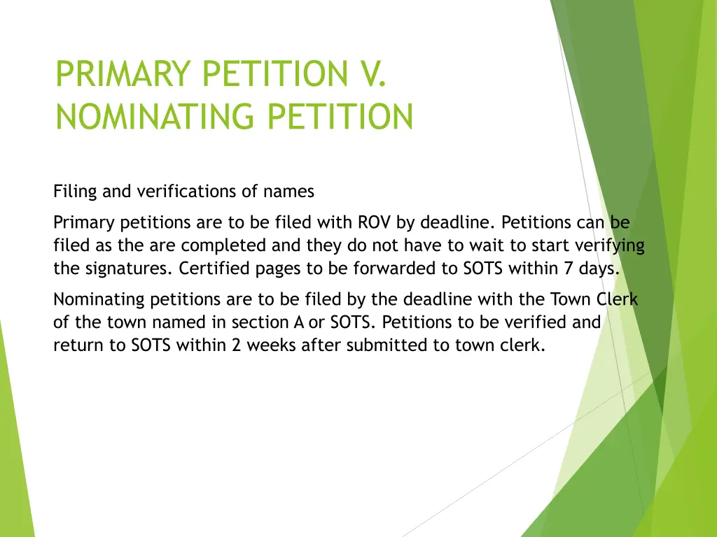 primary petition v nominating petition 10