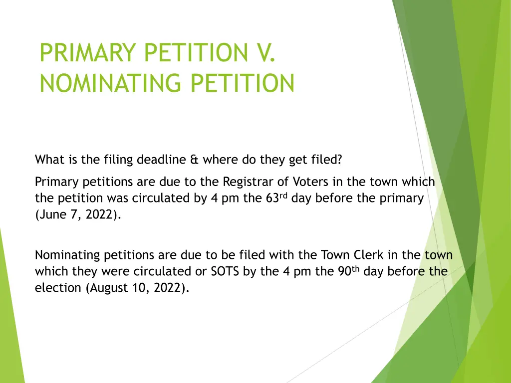 primary petition v nominating petition 2