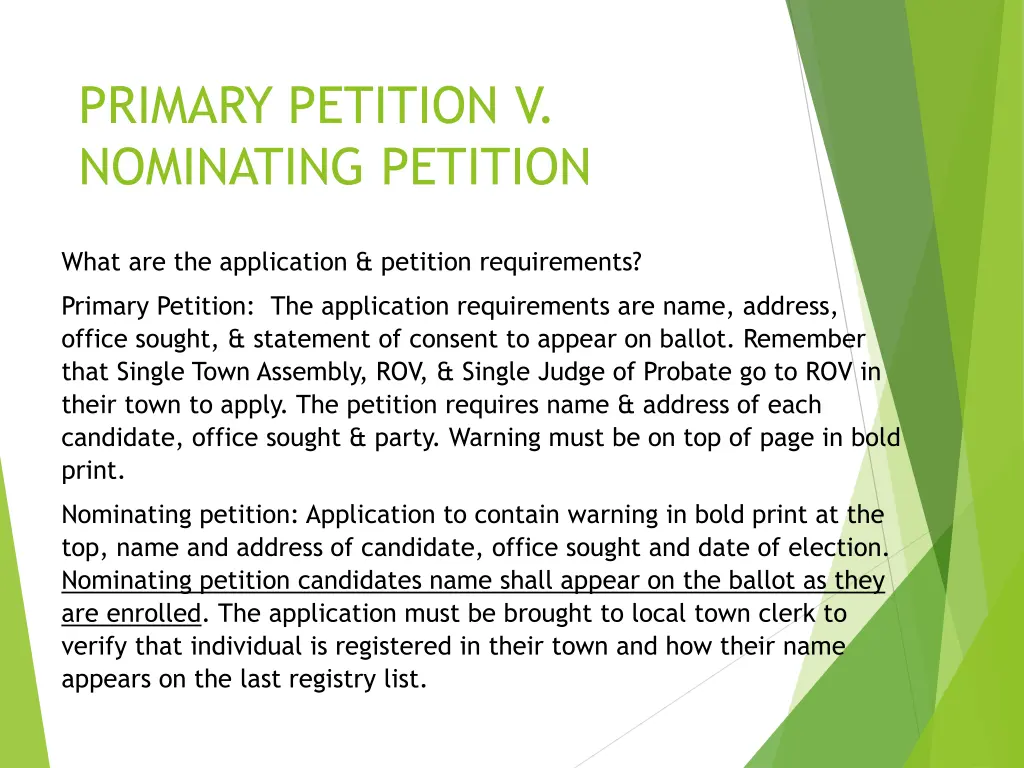 primary petition v nominating petition 5