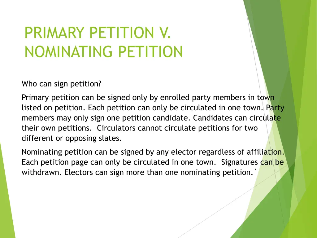 primary petition v nominating petition 7