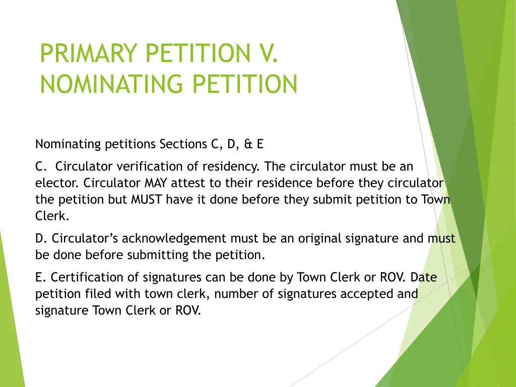 primary petition v nominating petition 9