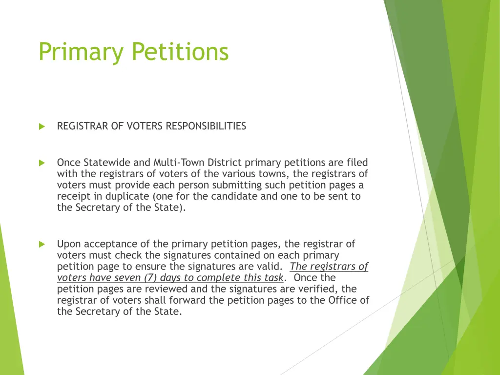 primary petitions 2