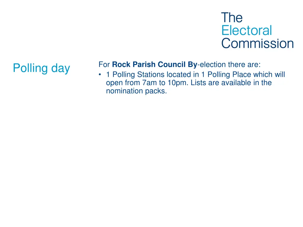 for rock parish council by election there