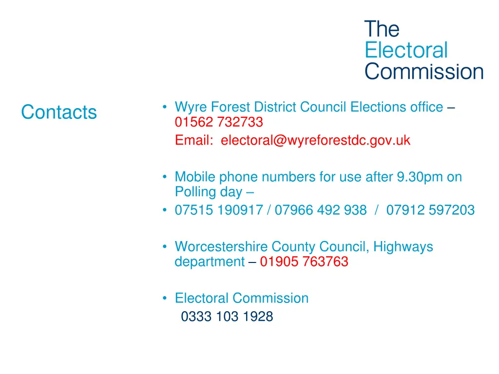 wyre forest district council elections office