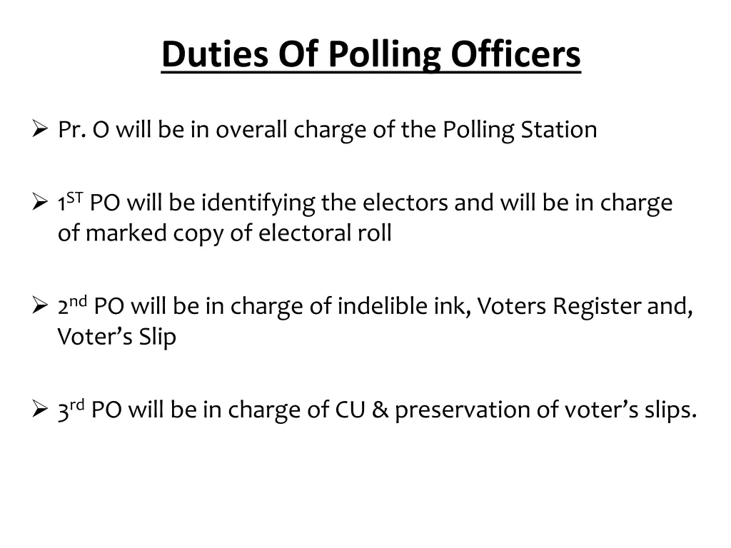 duties of polling officers