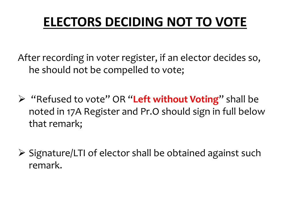 electors deciding not to vote