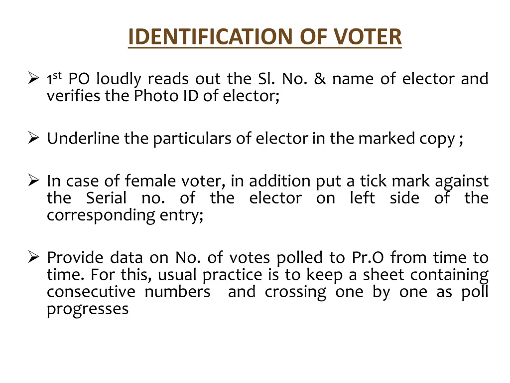 identification of voter