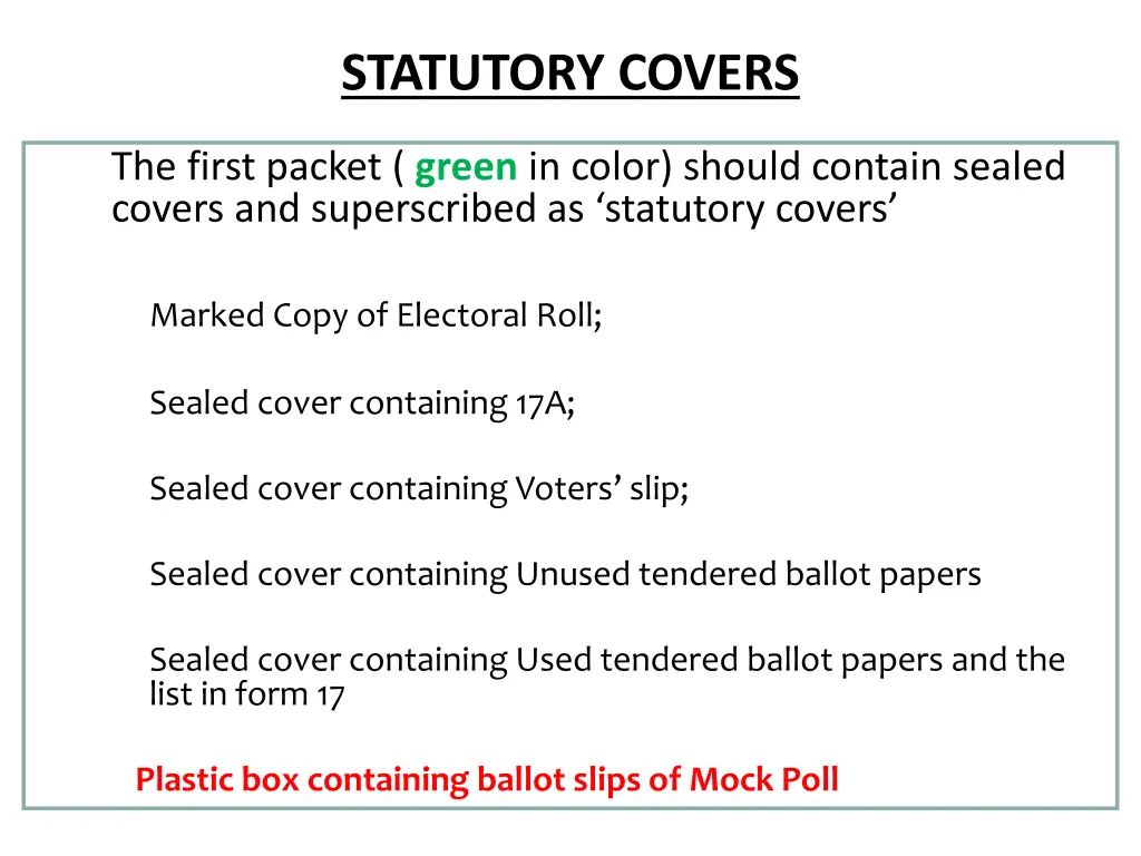 statutory covers