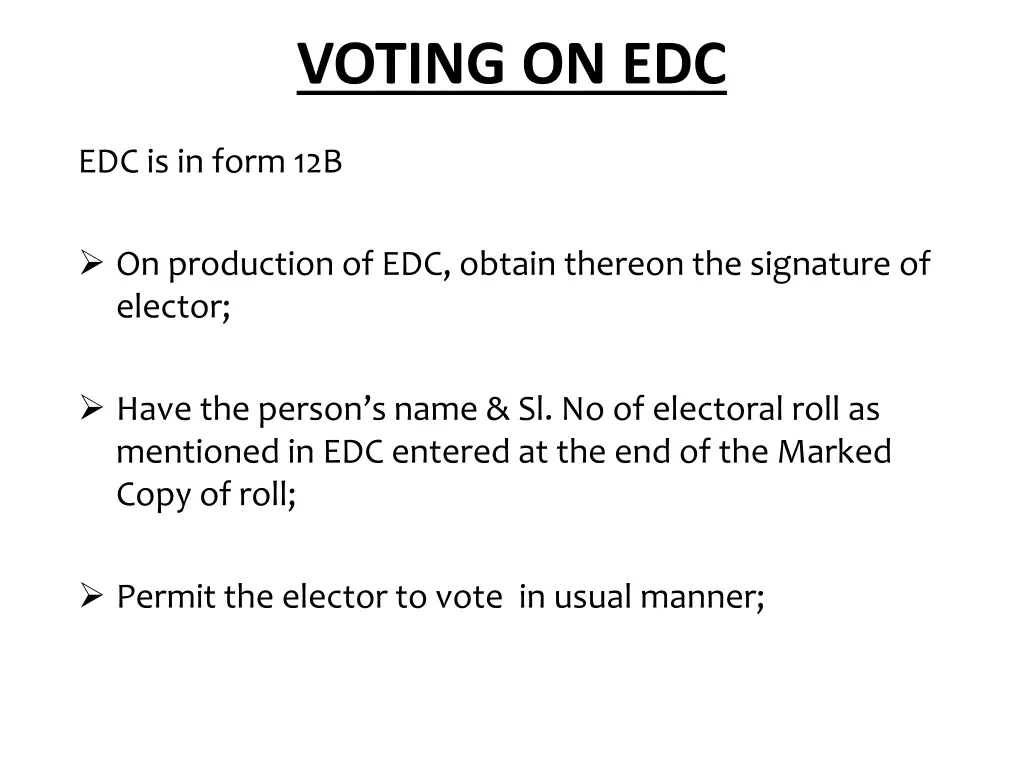 voting on edc