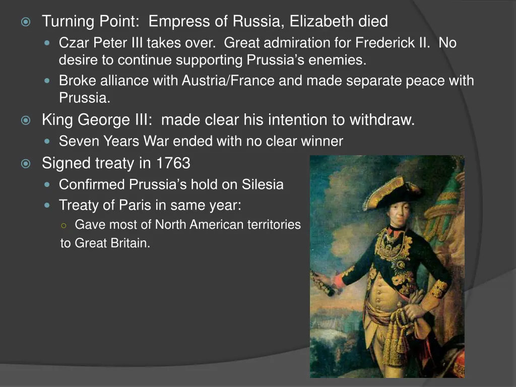 turning point empress of russia elizabeth died